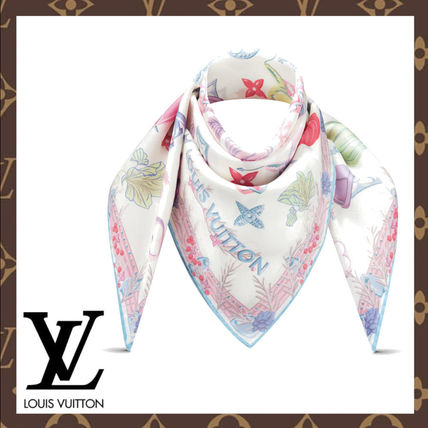 Louis Vuitton Silk Logo Lightweight Scarves  Shawls M76423 