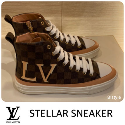 Louis Vuitton DAMIER Rubber Sole Casual Style Unisex Street Style Leather Logo 