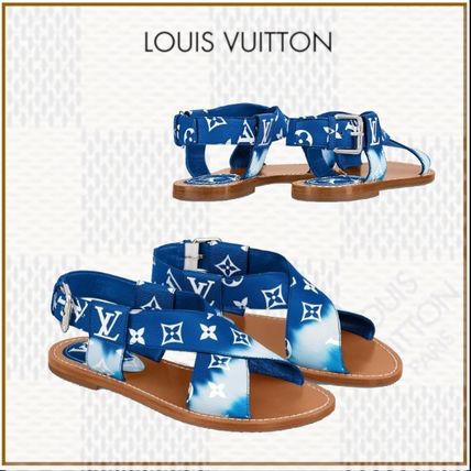 Louis Vuitton MONOGRAM 2020 SS Monogram Open Toe Blended Fabrics Tie dye Bi color Leather 