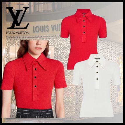 Louis Vuitton 2020 SS Blended Fabrics Plain Medium Logo T Shirts 1A7T6P 1A7T6B 