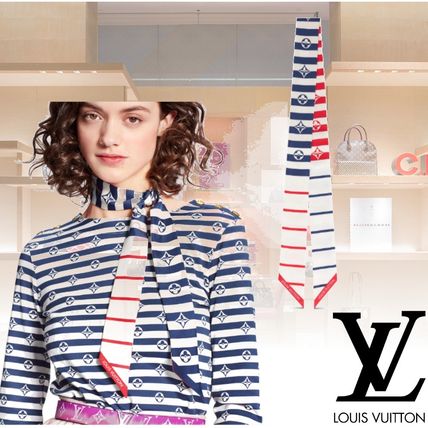 Louis Vuitton 2020 SS Stripes Silk Elegant Style Lightweight Scarves  Shawls 