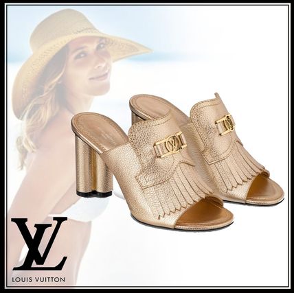 Louis Vuitton 2020 SS Monogram Casual Style Street Style Plain Logo Heeled Sandals 1A87S9 
