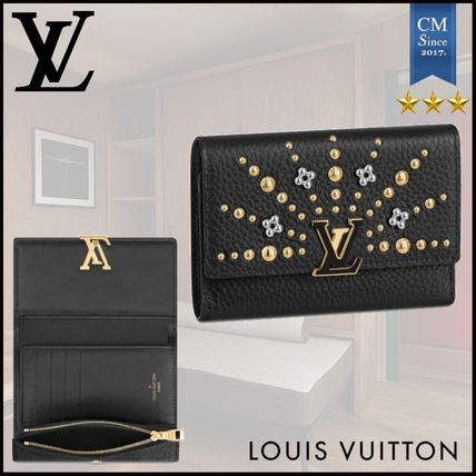 Louis Vuitton CAPUCINES 2020 SS Leather Folding Wallet Small Wallet Logo Folding Wallets 