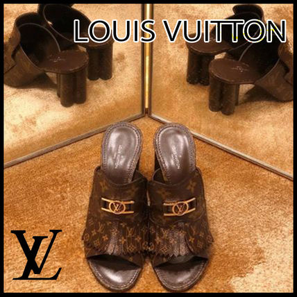Louis Vuitton MONOGRAM 2020 21AW Monogram Open Toe Casual Style Blended Fabrics Leather 1A8659 
