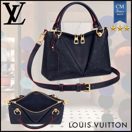 Louis Vuitton V Monogram 2WAY Leather Logo Handbags 
