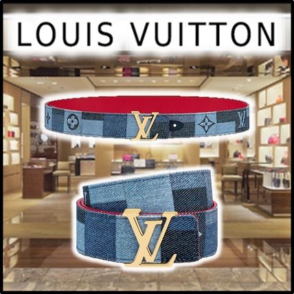 Louis Vuitton 2020 SS 2020 SS LV ICONIC 30MM REVERSIBLE BELT blue belts M0243U 