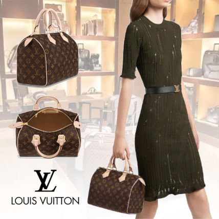 Louis Vuitton SPEEDY 2020 SS Monogram Casual Style Canvas Leather Elegant Style Logo M41109 