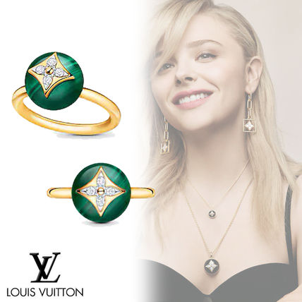 Louis Vuitton 2020 SS B Blossom Ring Yellow Gold White Gold Malachite And Diamonds Q9L97F 