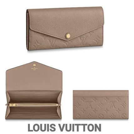 Louis Vuitton PORTEFEUILLE SARAH Unisex Calfskin Logo Long Wallets 