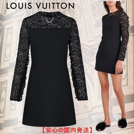 Louis Vuitton 2020 SS Short Wool Silk U Neck Long Sleeves Cotton Party Style 