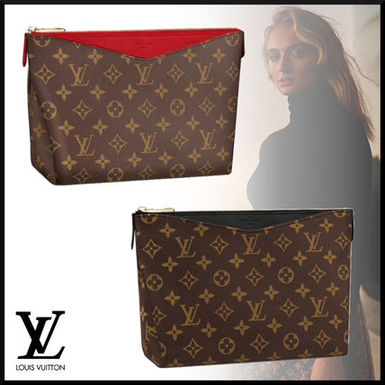 Louis Vuitton PALLAS Monogram Canvas Leather Logo Pouches  Cosmetic Bags M64124 M64123 