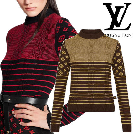 Louis Vuitton MONOGRAM 2020 21AW Monogram Casual Style Cashmere U Neck Long Sleeves Long 1A831A 1A8313 