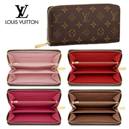 Louis Vuitton Monogram Unisex Leather Long Wallet Logo Long Wallets 
