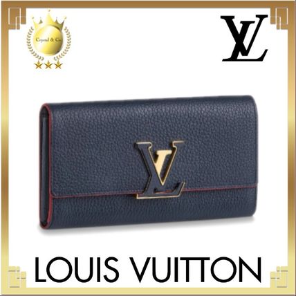 Louis Vuitton CAPUCINES 2020 SS Calfskin Plain Leather Logo Long Wallets 
