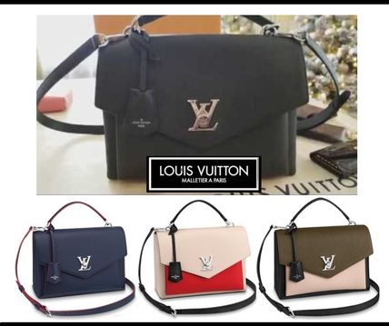 Louis Vuitton MY LOCKME 2WAY Plain Leather Handbags 