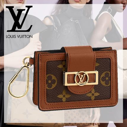 Louis Vuitton 2020 SS Monogram Unisex Calfskin Canvas Plain Card Holders 