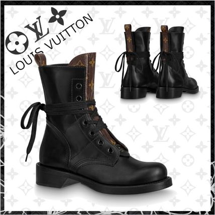Louis Vuitton 2020 21AW Monogram Casual Style Plain Leather Logo Mid Heel Boots