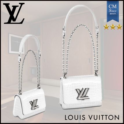 Louis Vuitton TWIST 2020 SS Crocodile Chain Leather Crossbody Logo Shoulder Bags 