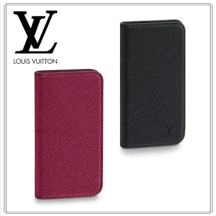 Louis Vuitton EPI 2020 SS Unisex Plain Leather iPhone X iPhone XS Logo 