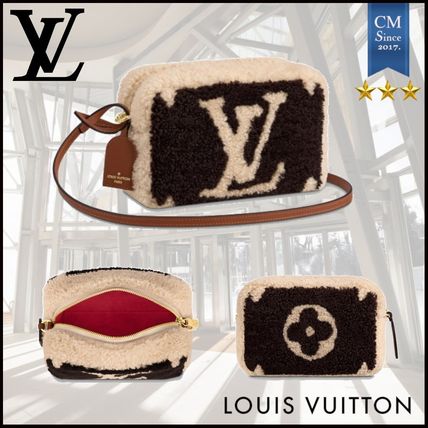 Louis Vuitton MONOGRAM 2020 SS Monogram Leather Crossbody Shearling Logo Shoulder Bags 