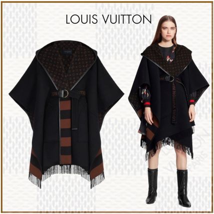 Louis Vuitton 2020 21AW Monogram Wool Blended Fabrics Street Style Bi color Plain 
