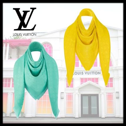 Louis Vuitton 2020 Cruise Monogram Wool Silk Fringes Logo Lightweight Scarves  Shawls M76234 M76229 