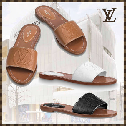 Louis Vuitton LOCKIT Street Style Plain Leather Shower Shoes Flip Flops Logo 1A8746 1A873C 1A8750 