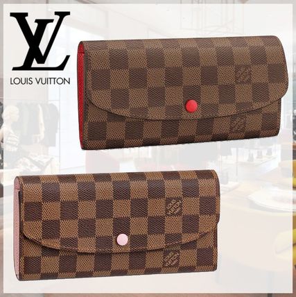 Louis Vuitton PORTEFEUILLE EMILIE Monogram Leather Logo Long Wallets 
