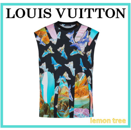 Louis Vuitton 2019 SS Sleeveless Printed T Shirt With Gel Patch 1A56GZ 