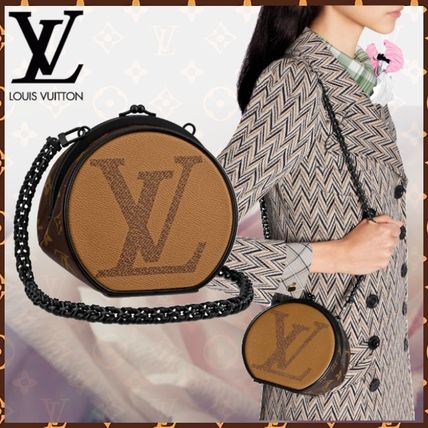 Louis Vuitton PETITE BOITE CHAPEAU 2020 SS Monogram Canvas Blended Fabrics Bi color Chain Leather 