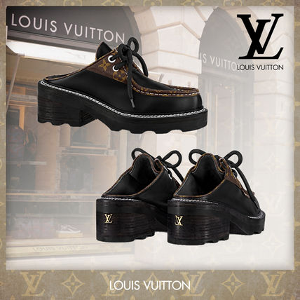 Louis Vuitton Monogram Platform Casual Style Leather Party