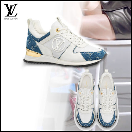 Louis Vuitton 2019 SS Plain Toe Rubber Sole Lace up Blended Fabrics Bi color Plain 