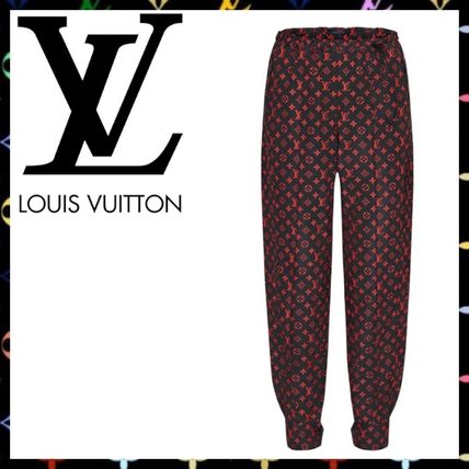 Louis Vuitton 2020 21AW Red Monogram Jogging Pants In Technical Cotton 1A83SK 