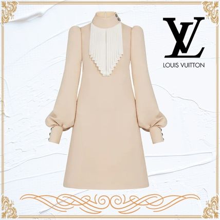 Louis Vuitton 2020 21AW Short A line Wool Silk Long Sleeves Plain Party Style 1A7TIY 