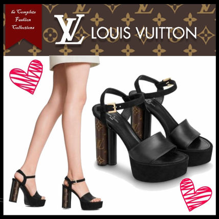 Louis Vuitton MONOGRAM 2020 SS Monogram Open Toe Casual Style Block Heels Party Style 1A7U72 