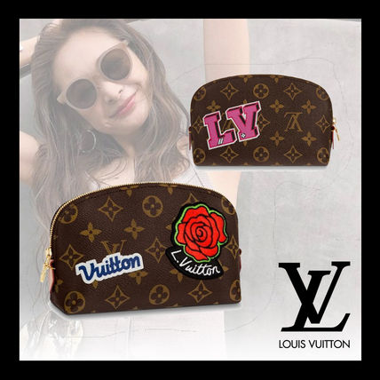 Louis Vuitton MONOGRAM Monogram Leather Logo Pouches  Cosmetic Bags 