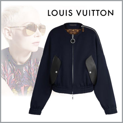 Louis Vuitton 2019 20AW Monogram Casual Style Blended Fabrics Plain Leather Jackets 1A61E4 1A61E3 1A61E2 