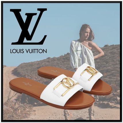 Louis Vuitton 2020 21AW Open Toe Rubber Sole Casual Style Plain Leather M1A650H 