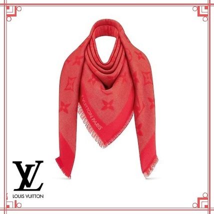 Louis Vuitton Monogram Unisex Cashmere Silk Logo Knit  Fur Scarves MP2382 MP2381 MP2412 