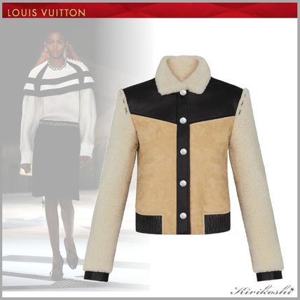 Louis Vuitton 2019 SS Short Fur Street Style Plain Cashmere  Fur Coats 