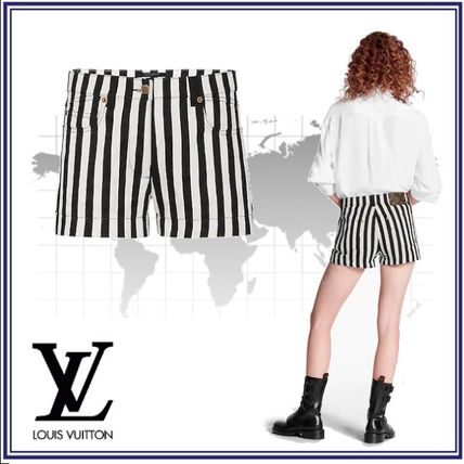 Louis Vuitton 2020 SS Short Stripes Casual Style Cotton Denim  Cotton Shorts 