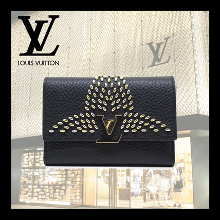 Louis Vuitton Unisex Leather Logo Long Wallets 