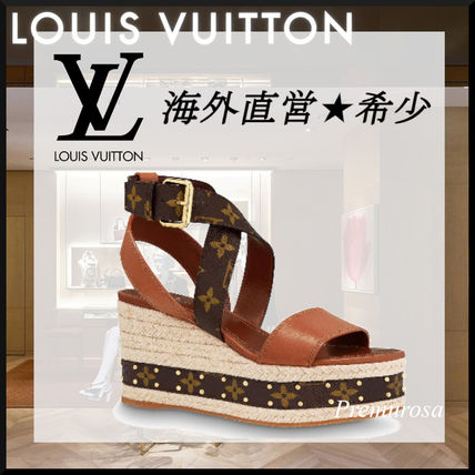 Louis Vuitton MONOGRAM Monogram Open Toe Casual Style Elegant Style Logo