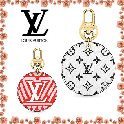 Louis Vuitton MONOGRAM Leather Logo Keychains  Bag Charms M69724 
