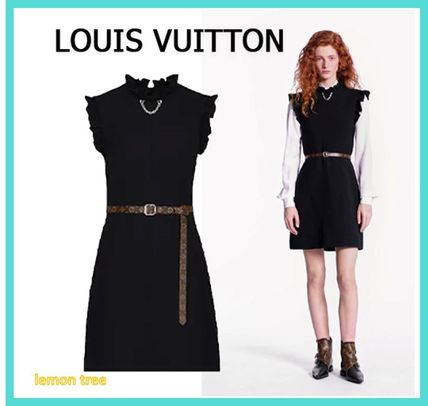 Louis Vuitton Sleeveless Dress With Chain And Frills Detail 1A5JID 