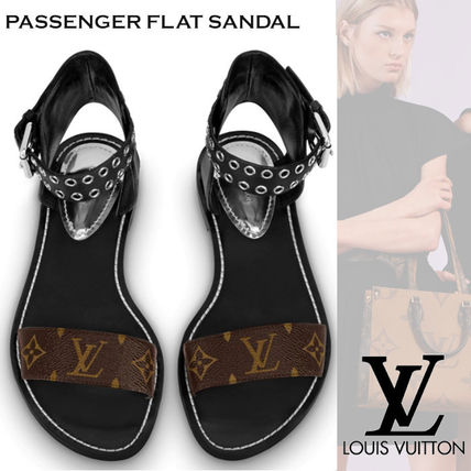 Louis Vuitton MONOGRAM 2020 SS Monogram Open Toe Casual Style Leather Elegant Style Logo 