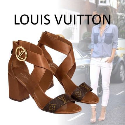 Louis Vuitton Leather Block Heels Sandals 