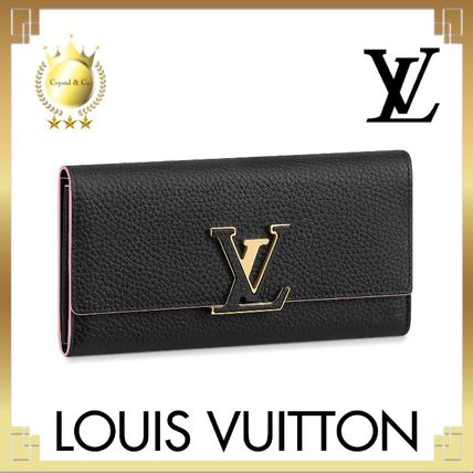 Louis Vuitton CAPUCINES 2020 SS Plain Leather Logo Long Wallets 