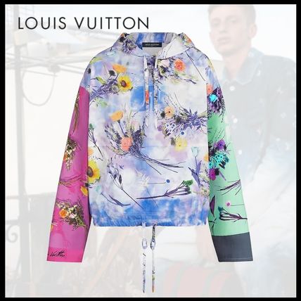Louis Vuitton 2020 SS Flowers Poplin Patchwork Hoodie 1A7QM6 