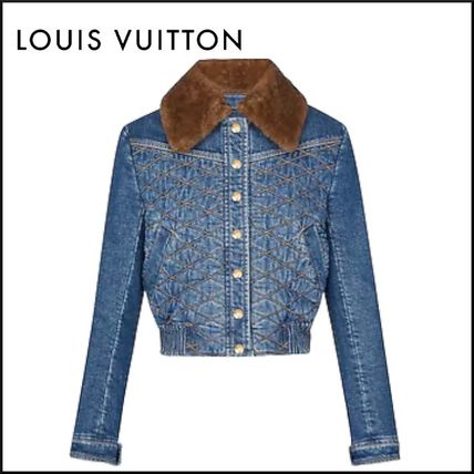 Louis Vuitton 2020 SS Short Casual Style Denim Blended Fabrics Plain Denim Jackets 1A5JB3 